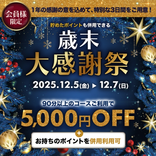 嗜み歳末大感謝祭！貯めたポイントも併用できる特別な3日間！